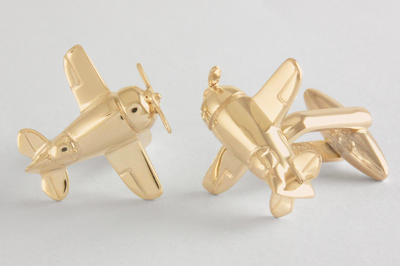 Gold plane Cufflinks
