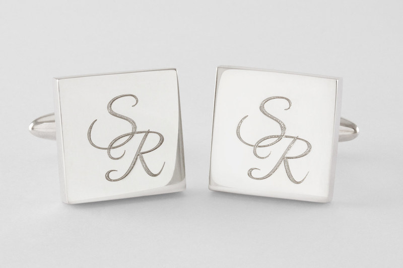 Square engraved Cufflinks